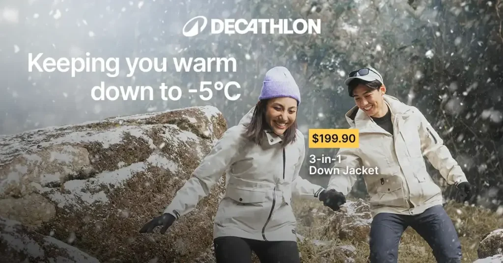 Couple playing in nature for Decathlon