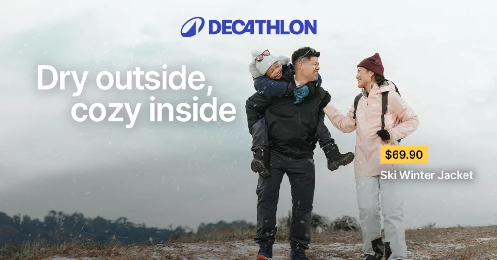 Decathlon ski jacket key visual